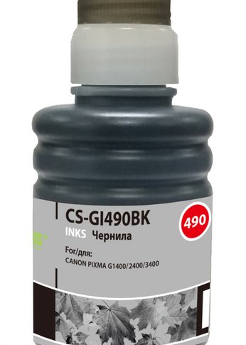 Чернила Cactus CS-GI490BK GI-490 черный 100мл для Canon Pixma G1400/G2400/G3400