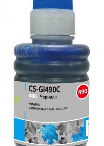 Чернила Cactus CS-GI490C GI-490 голубой 100мл для Canon Pixma G1400/G2400/G3400