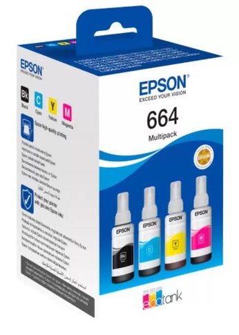 Чернила Epson C13T66464A для L100 4-COLOUR MULTIPACK