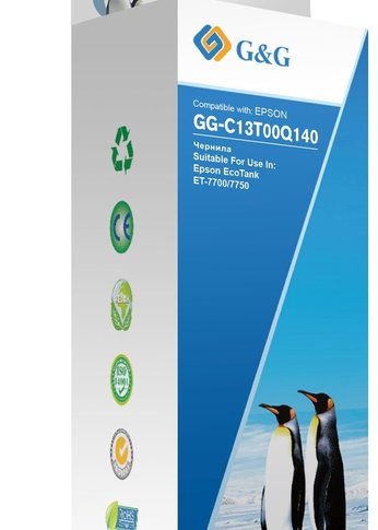 Чернила G&G GG-C13T00Q140 черный 140мл для Epson EcoTank 7700/7750