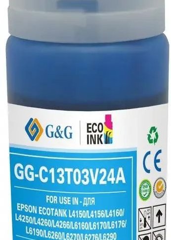 Чернила G&G GG-C13T03V24A 101C голубой70мл для Epson L4150/L4160/L6160/L6170