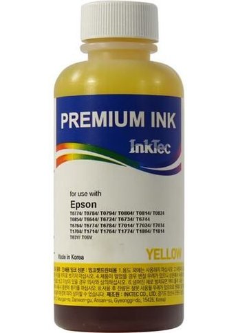 Чернила InkTec для Epson R270, E0010 (InkTec) T0824, Y, 0,1л (оригинальная фасовка) (E0010-100MY)