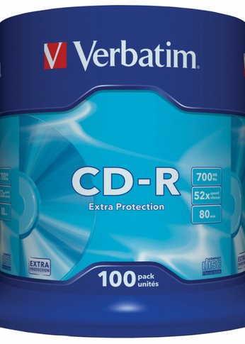 Диск CD-R Verbatim 700Mb 52x Cake Box (100шт) (43411)