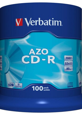 Диск CD-R Verbatim 700Mb 52x Cake Box (100шт) (43430)