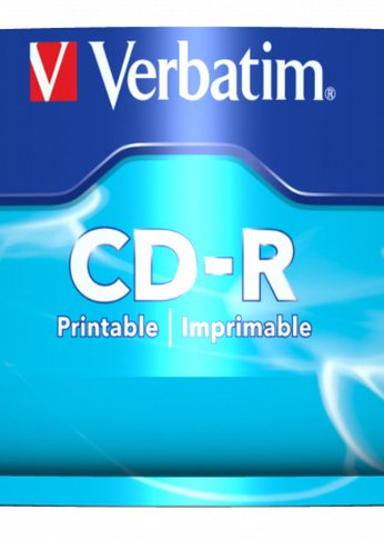 Диск CD-R Verbatim 700Mb 52x Cake Box (25шт) Printable (43439)