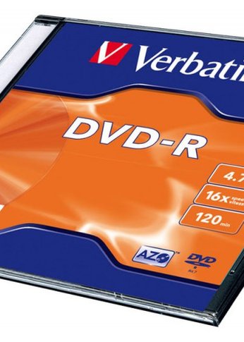 Диск DVD-R Verbatim 4.7Gb 16x Slim case (20шт) (43547)