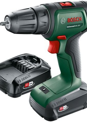 Дрель-шуруповерт аккумуляторный Bosch UniversalDrill 18V патрон:быстрозажимной (кейс в комплекте) (06039D4002)