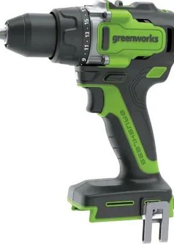 Дрель-шуруповерт аккумуляторный GreenWorks GD24DD140, 24V, 140 Нм, бесщеточная, без АКБ и ЗУ (3707607)