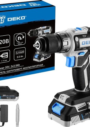 Дрель-шуруповерт Deko Loner 20 V аккум. патрон:быстрозажимной (085-1005)