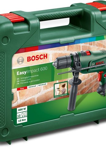 Дрель ударная Bosch EasyImpact 600 600Вт патрон:быстрозажимной реверс (кейс в комплекте) (0603133020)