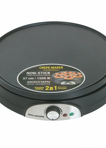 Электроблинница Willmark WCM-1237 (1500Вт, диаметр 37см, антипригарная поверхность,  регулятор темп.)