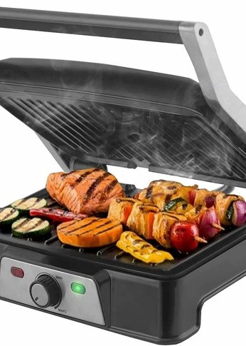 Электрогриль Endever Grillmaster 220, серебристый/черный