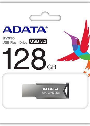 Флеш диск 128Gb A-Data UV350 AUV350-128G-RBK USB3.0 серебристый