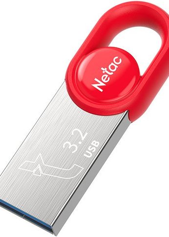 Флеш диск 128Gb Netac UM2 NT03UM2N-128G-32RE USB3.2 серебристый/красный