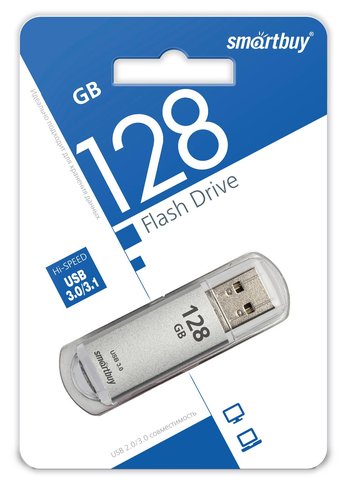 Флеш диск 128Gb Smartbuy V-Cut SB128GBVC-S3 USB2.0 серебристый