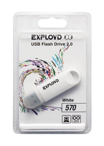 Флеш диск 16GB Exployd 570 белый (EX--570-White)