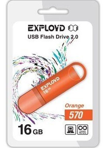 Флеш диск 16GB Exployd 570 оранжевый (EX--570-Orange)