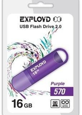 Флеш диск 16GB Exployd 570 пурпурный (EX--570-Purple)