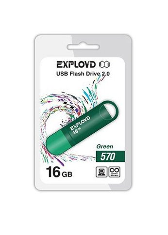 Флеш диск 16GB Exployd 570 зеленый (EX--570-Green)