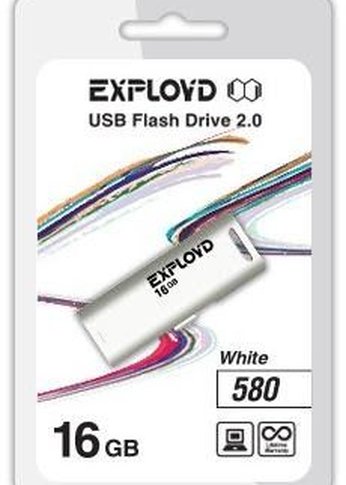 Флеш диск 16GB Exployd 580 белый (EX--580-White)