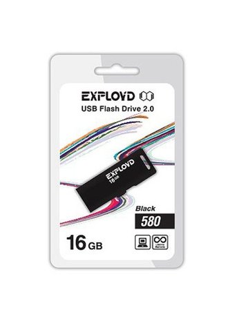 Флеш диск 16GB Exployd 580 черный (EX--580-Black)