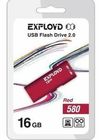 Флеш диск 16GB Exployd 580 красный (EX--580-Red)