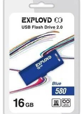 Флеш диск 16GB Exployd 580 синий (EX--580-Blue)