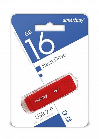 Флеш диск 16Gb Smartbuy Dock SB16GBDK-R USB2.0 красный