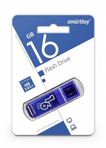 Флеш диск 16Gb Smartbuy Glossy SB16GBGS-DB USB3.0 темно-синий