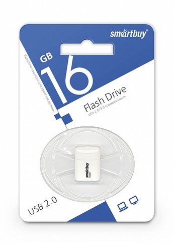 Флеш диск 16Gb Smartbuy Lara SB16GBLARA-W USB2.0 белый