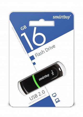 Флеш диск 16Gb Smartbuy Paean SB16GBPN-K USB2.0 черный