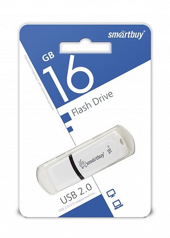 Флеш диск 16Gb Smartbuy Paean SB16GBPN-W USB2.0 белый