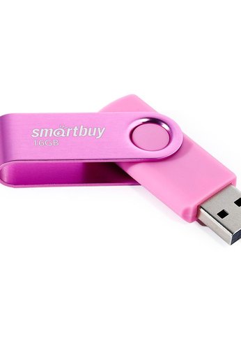 Флеш диск 16GB Smartbuy (SB016GB2TWP) UFD 2.0 016GB Twist Pink розовый