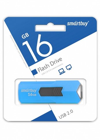 Флеш диск 16Gb Smartbuy Stream SB16GBST-B USB2.0 синий