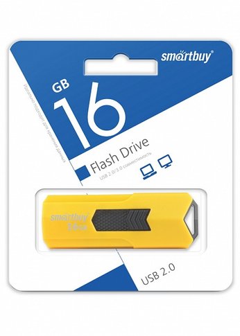 Флеш диск 16Gb Smartbuy Stream SB16GBST-Y USB2.0 желтый