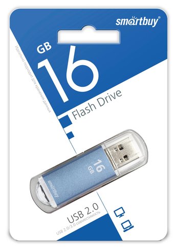 Флеш диск 16Gb Smartbuy V-Cut SB16GBVC-B USB2.0 синий