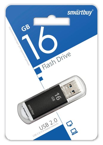 Флеш диск 16Gb Smartbuy V-Cut SB16GBVC-K USB2.0 черный