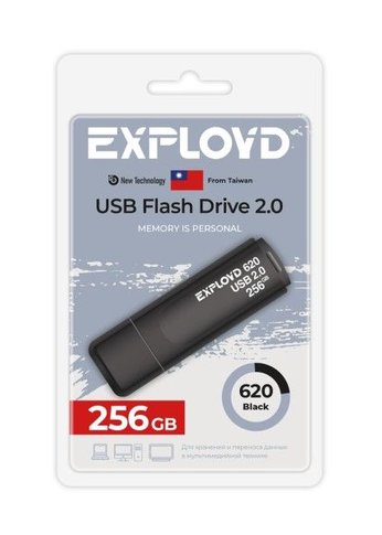 Флеш диск 256GB Exployd 620 Black 2.0 (EX--620-Black)