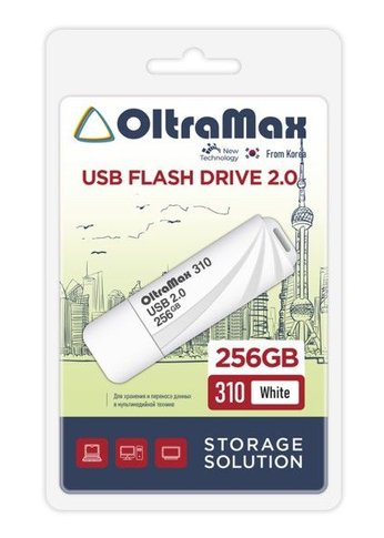 Флеш диск 256GB Oltramax 256GB 310 White 2.0 (OM-256GB-310-White)