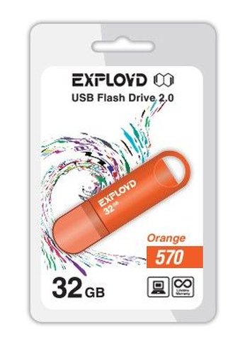 Флеш диск 32GB Exployd 570 оранжевый (EX--570-Orange)