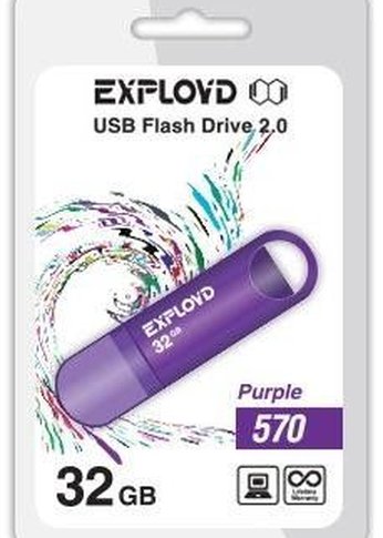 Флеш диск 32GB Exployd -570-пурпурный (EX--570-Purple)