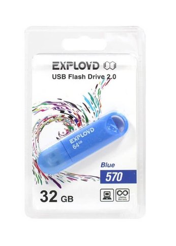 Флеш диск 32GB Exployd 570 синий (EX--570-Blue)