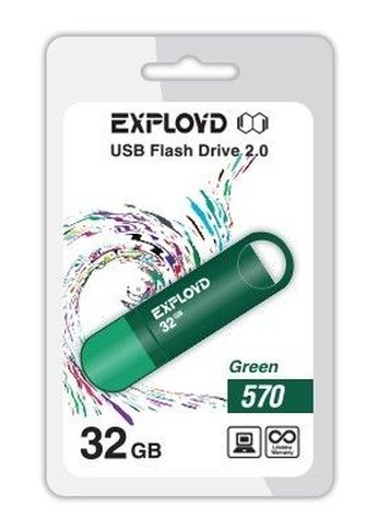 Флеш диск 32GB Exployd 570 зеленый (EX--570-Green)