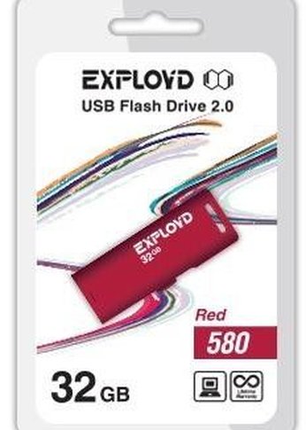 Флеш диск 32GB Exployd -580-красный (EX--580-Red)