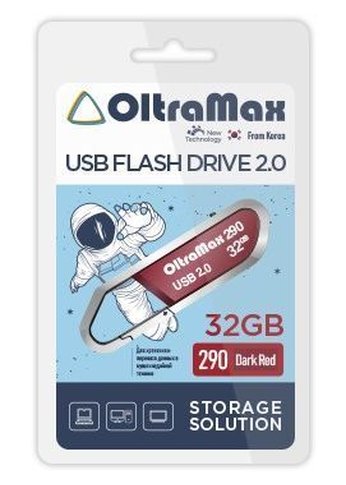 Флеш диск 32GB Oltramax OM-32GB-290-Dark Red