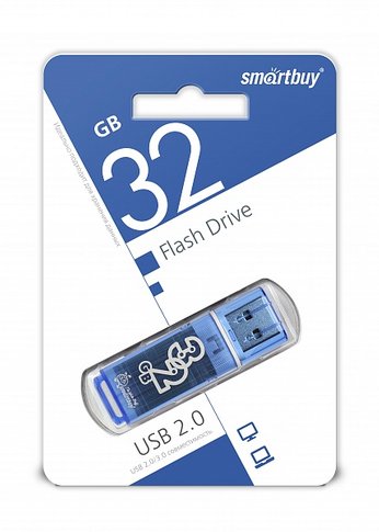 Флеш диск 32Gb Smartbuy Glossy SB32GBGS-B USB2.0 синий