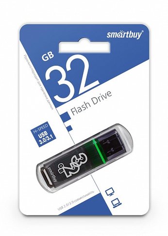 Флеш диск 32Gb Smartbuy Glossy SB32GBGS-DG USB3.0 темно-серый