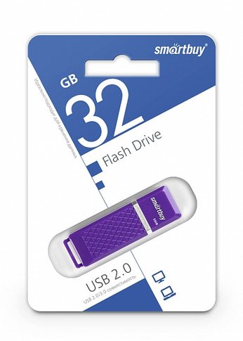 Флеш диск 32Gb Smartbuy Quartz SB32GBQZ-V USB2.0 фиолетовый