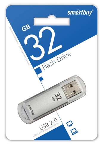 Флеш диск 32Gb Smartbuy V-Cut SB32GbVC-S USB2.0 серебристый