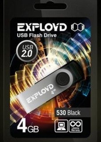 Флеш диск 4GB Exployd 530 черный (EX00530-B)